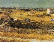 Vincent Van Gogh Harvest at La Crau,with Montmajour in the Background Spain oil painting artist
